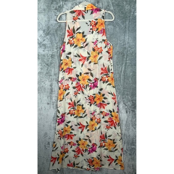 Victoria's Secret Maxi Dress Large Floral Button Up Sleeveless Sheer Y2K Vintage - Picture 7 of 11